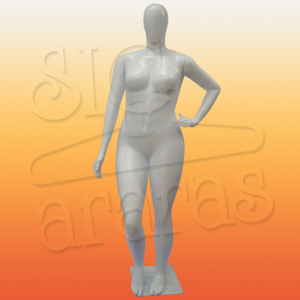 4322 manequim feminino plus size pouse mão cintura branca