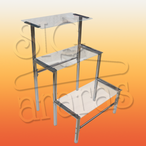 6099 escadinha vitrine cromada L 60xA 90xP 70